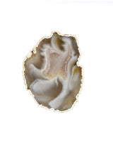 Natural agate stone slab on Sterling silver band