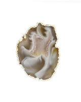 Natural agate stone slab on Sterling silver band