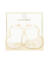 14-karat heart hoops, large on card