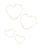 14-karat gold filled Hammered Heart Hoop earrings small and large