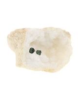 Sterling silver and rough cut emerald post earrings