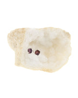 Sterling silver and rough cut ruby post earrings