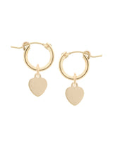 Heart Charm Mini Huggie Hoops on a White Background