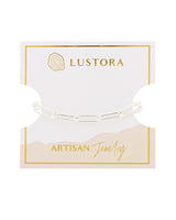 Phoebe Sterling silver paperclip bracelet, Large links on Lustora card