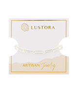 Phoebe Sterling silver paperclip bracelet, Large links on Lustora card