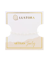 Phoebe Sterling silver paperclip bracelet with petite links on Lustora bracelet card
