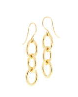 14k Gold-Filled Heavy Link Cable Chain Earrings on a White Background