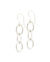 Sterling Silver Heavy Link Cable Chain Earrings on a White Background