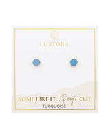 Turquoise and rose gold post earrings