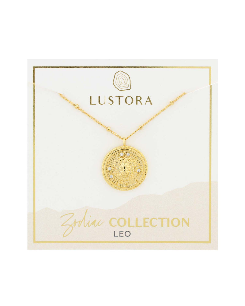 Leo Zodiac Necklace on Packaging Card