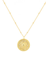 Leo Zodiac Necklace on a White Background