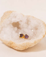 Amethyst Post Earrings on a Geode