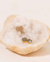 Aquamarine Post Earrings on a Geode