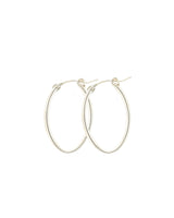 Large Sterling silver Cami Oval Hoops on white background