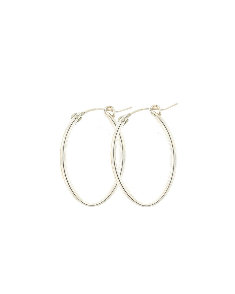 Large Sterling silver Cami Oval Hoops on white background