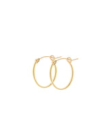 Small 14k gold-filled Cami Oval Hoops on white background