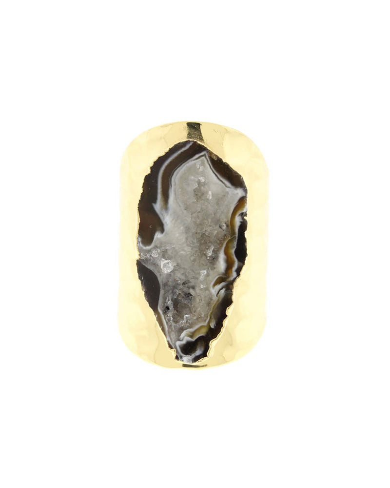 Frond View of a Black Geode Cigar Ring