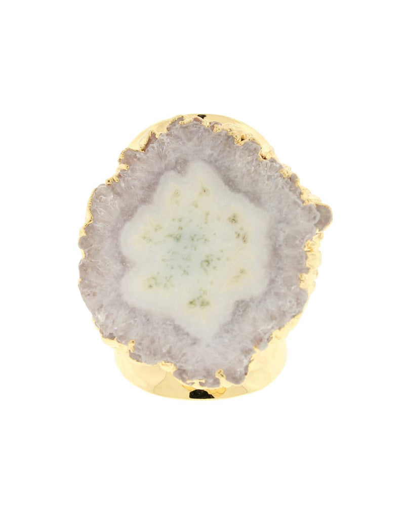 Front View of Solar Quartz Cigar Ring