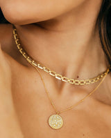 Model Wearing Zodiac Neckalce