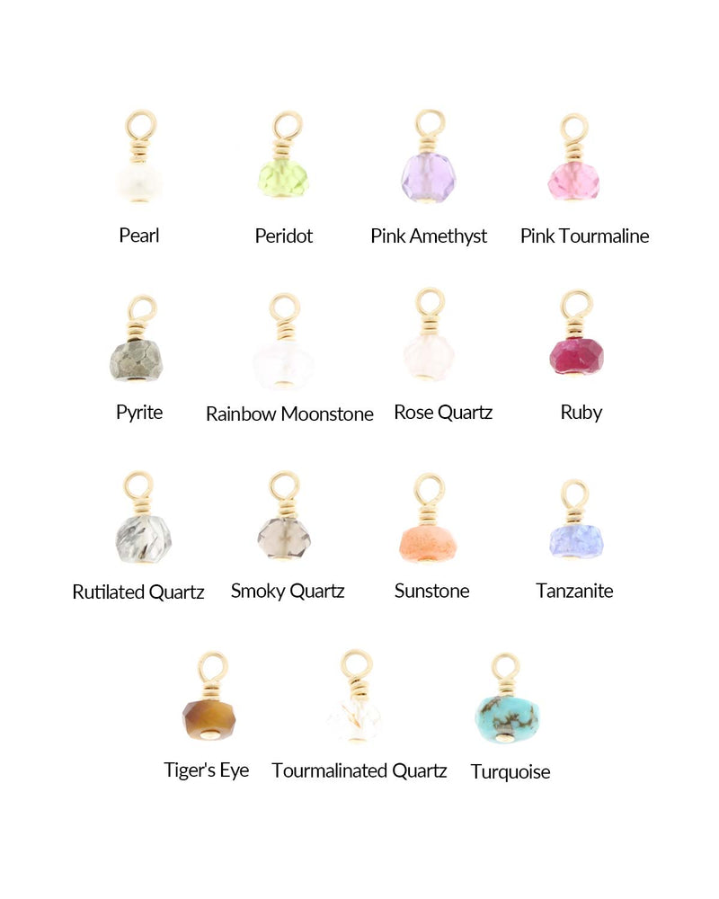 Mini Huggie Hoop Gemstone Chart (Pearl-Turquoise)
