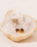 Ruby Post Earrings on a Geode