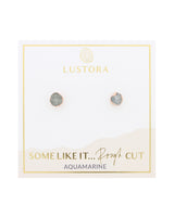 Aquamarine and rose gold post earrings