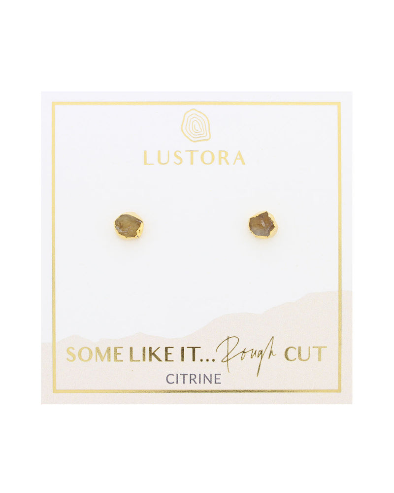 18k gold-plated post earrings with citrine gemstones