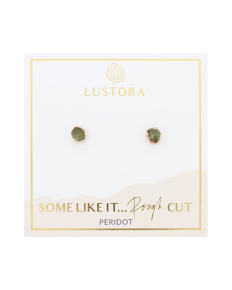 Peridot and rose gold post earrings