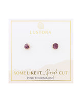 Amethyst and rose gold post earrings