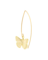 Lustora 14k gold-filled Vanessa Butterfly Earring with long V wires on a white background