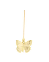 Lustora 14k gold-filled Vanessa Butterfly Earring front view with long V wires on a white background